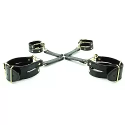 Фиксаторы Fetish Fantasy Gold черные с золотом