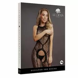 Боди-комбинезон с доступом Crotchless Leopard, черный - S/L