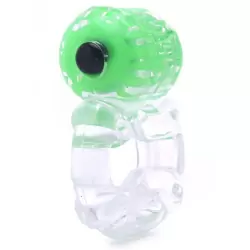 Прозрачное эрекционное кольцо ColorPop Big O с цветным виброэлементом