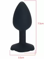 Анальная пробка Kanikule, с ограничителем в форме розочки, размер S, черная