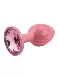 Анальная пробка Kanikule, с ограничителем в форме кристалла, размер S, розовая