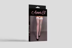 Белые чулки в мелкую сетку Rosa roja S/L