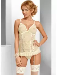 Нежный светло-желтый корсаж Avanua Tessie с трусиками – S/M