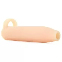 Насадка увеличитель Real Feel Enhancer XL с кольцом на мошонку – телесная	