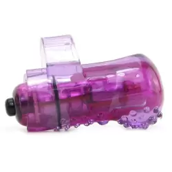 Светящийся вибростимулятор на палец Screaming O - Fing O Glow с пупырышками – фиолетовый