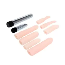 Фантастический набор из 2-х вибраторов и 7-ми насадок Vibrator Kit – телесный