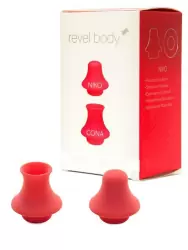 Точечная и посасывающая насадки для пульсатора Revel Body Niko and Cona – красный