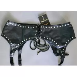 Соблазнительный пояс для чулок Подиум из натуральной кожи - One Size