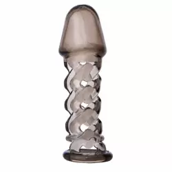 Увеличивающая насадка на пенис TOYFA XLover с подхватом мошонки – серый