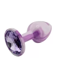 Анальная пробка Kanikule, с ограничителем в форме кристалла, размер S, фиолетовая
