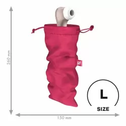 Розовый мешочек для хранения секс-игрушек, Satisfyer, размер L