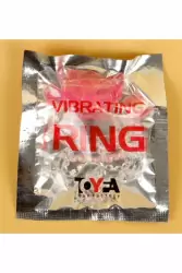 Эрекционное виброкольцо TOYFA с петлей для мошонки - прозрачный