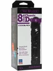 Реалистичная насадка для страпон систем фаллоимитатор Vac-U-Lock CodeBlack 2, 19 см, черный