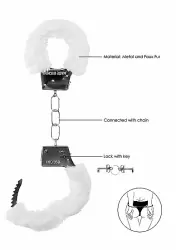 Металллические наручники с замком Furry Beginner's Handcuffs White