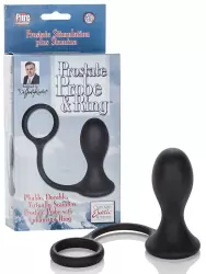 Анальная пробка Dr. Joel Kaplan Prostate Probe & Ring с эрекционным кольцом – черная