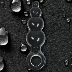 Анальная пробка с кольцом Jolie Ripples Small – черная