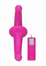 Безремневой страпон с вибрацией и пультом управления Vibrating Silicone Strapless Strapon, цвет розовый