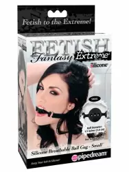 Кляп с отверстиями для дыхания Silicone Breathable Ball Gag, диаметр 3,8 см, силикон, черный