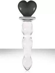 Анальный стимулятор из стекла Crystal Heart of Glass - Charcoal