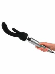 Насадка-кролик Nexus, для массажеров Doxy, 20 см, силикон, черный  