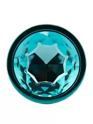 Голубая алюминиевая текстурная анальная пробка Large