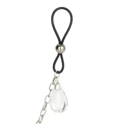 Зажимы на соски Chain Jewelry - Crystal на цепочке с подвесками – прозрачный