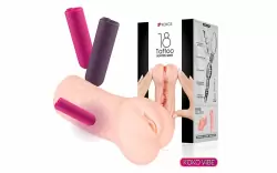 Реалистичный мастурбатор, имитирующий вагину с вибрацией «Tattoo Auto», Kokos