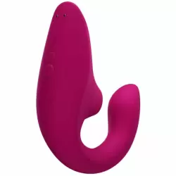Компактный вибратор-кролик Womanizer Blend с бесконтактной клиторальной стимуляцией, 13,8 см, малиновый