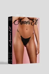 Ажурные стринги с цепью, Amor El, размер L, черные