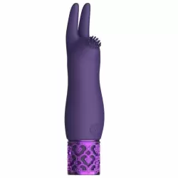 Компактная вибропуля Elegance, с ушками на конце, 11,8 см, силикон, фиолетовый