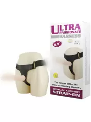 Реалистичный страпон с гибким каркасом Ultra Passionate Harness – телесный
