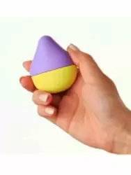 Компактный стимулятор клитора iroha Mini Fuji-Lemon, 6 см, ТПЭ, фиолетовый с желтым