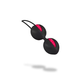 Вагинальные шарики Smartballs Duo с шариком внутри - черный с малиновым