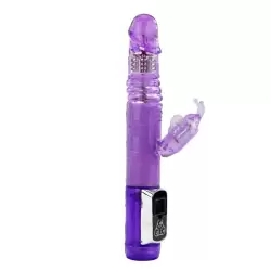 Мультифункциональный вибромассажер двойного воздействия Beach Prince с ротацией – фиолетовый