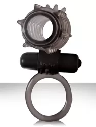 Эрекционное вибро-кольцо с петлей для мошонки Guardian - Charcoal