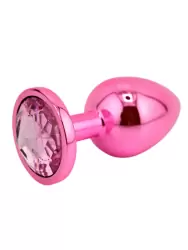 Розовая алюминиевая анальная пробка Large