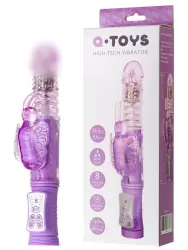 Вибратор с ротацией, поступательными движениями и клиторальным стимулятором TOYFA A-Toys – фиолетовый