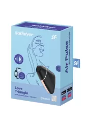 Вакуумно-волновой стимулятор клитора Satisfyer Love Triangle, управление через приложение, 9 см, черный