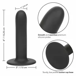 Гладкий cтрапон Boundless Silicone Smooth Probe, изогнутый, 15,2 см, силикон, черный