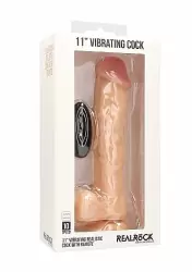 Электрический вибромассажер Vibrating Realistic Cock - 11 Inch - With Scrotum - Flesh