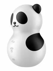Вакуумный стимулятор клитора Satisfyer POCKET PANDA, технология Air Pulse, 8,8 см, 23 режима, в форме панды, черный с белым