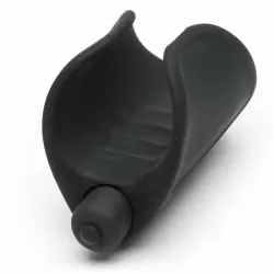 Вибромастурбатор Vibrating Silicone Stimulator со стимулятором уздечки - черный