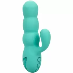 Рельефный вибратор-кролик California Dreaming Del Mar Diva, 14,5 см, силикон, мятный