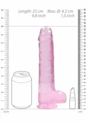 Фалоимитатор из эластомера 25 см. Realistic Dildo With Balls (розовый)