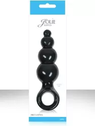 Анальная пробка с кольцом Jolie Ripples Large – черная