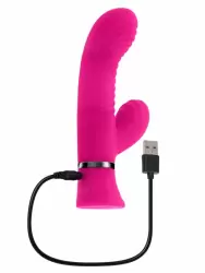 Ребристый вибратор-кролик Evolved  Next Wave, 16,4 см, 10 режимов, силикон, розовый