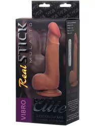 Виброреалистик с мошонкой Toyfa Elite Mulatto на присоске 13 см – мулат