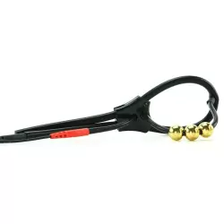 Электросбруя для головки пениса Pearly Pete с тремя шариками-электродами – черный