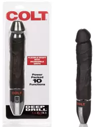 Реалистичный анальный вибромассажёр Calexotics Colt Deep Drill – черный