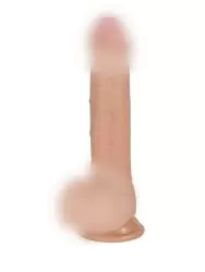 Реалистичный фаллоимитатор REAL, 23 см, с мошонкой, с трусиками для страпона, ПВХ, телесный